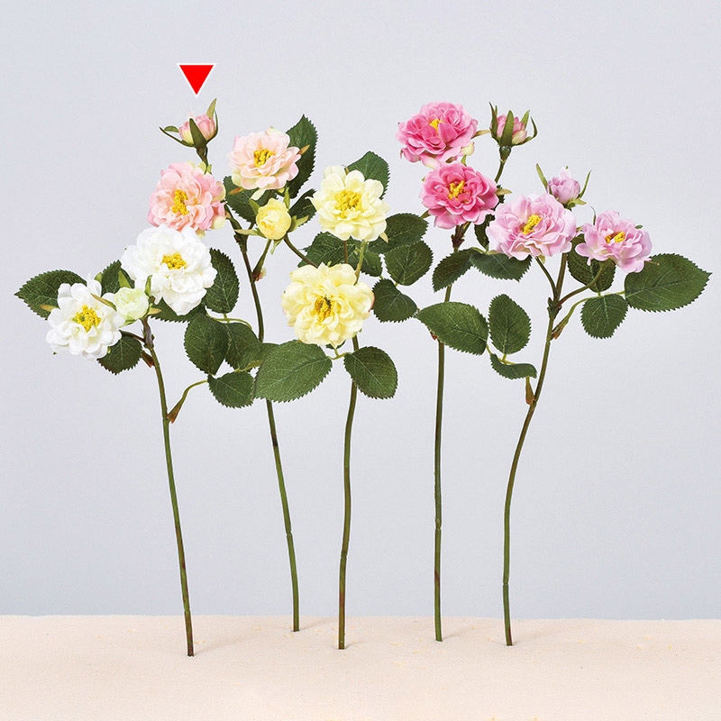 アスカ商会 造花 A-34356　ローズ×2　つぼみ×1 #003S　ソフトピンク 1本（ご注文単位1本）【直送品】