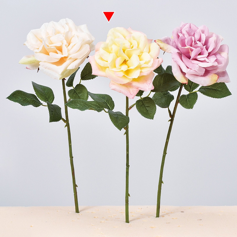 アスカ商会 造花 A-34357　ローズ #010P　イエロ-ピンク 1本（ご注文単位1本）【直送品】