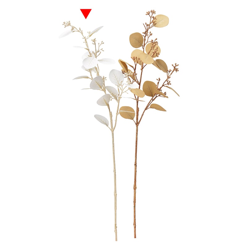 アスカ商会 造花・グリーン A-43977 ユーカリシードスプレー #001 ホワイト 1本(ご注文単位1本)【直送品】