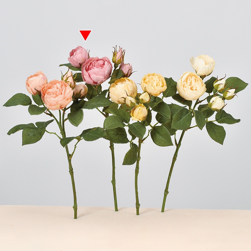 アスカ商会 造花 A-34380 ローズ×2 つぼみ×3 #005P ロ-ズピンク 1本(ご注文単位1本)【直送品】