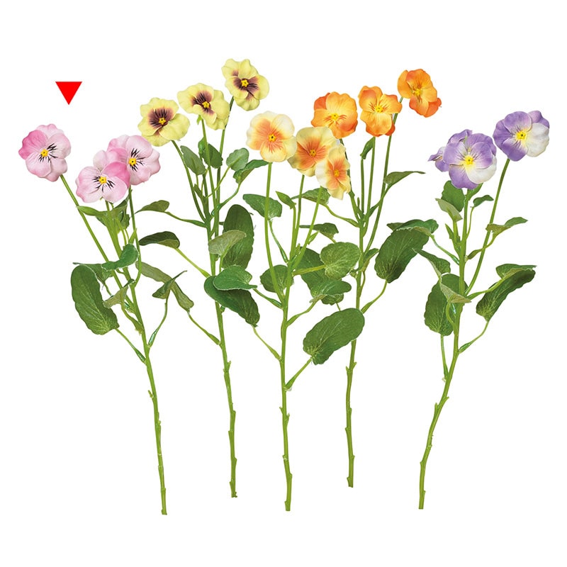 アスカ商会 造花 A-34383　パンジー×3 #003　ピンク 1本（ご注文単位1本）【直送品】