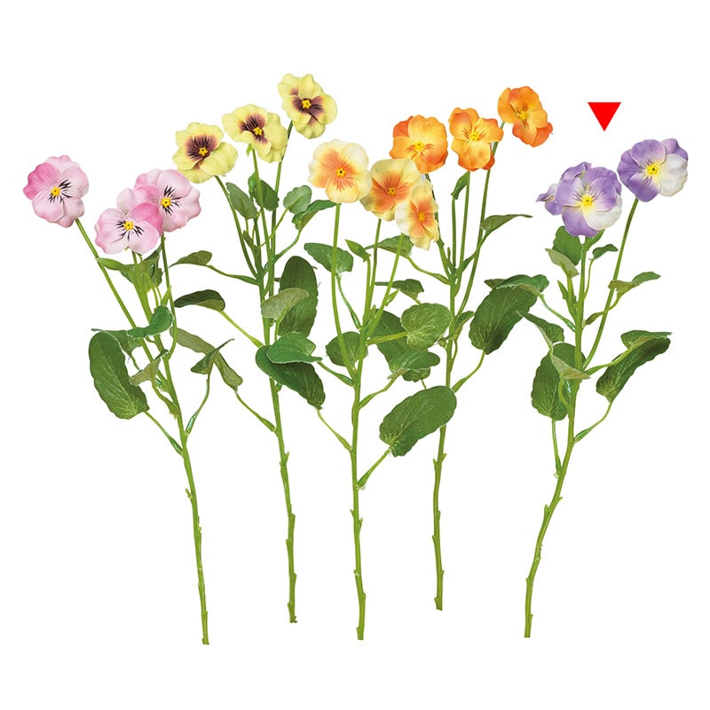 アスカ商会 造花 A-34383　パンジー×3 #035　バイオレット 1本（ご注文単位1本）【直送品】