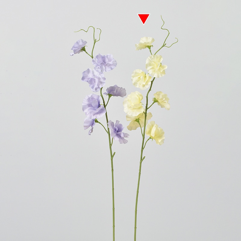 アスカ商会 造花 A-34388　スイトピー×7 #020　ソフトイエロ- 1本（ご注文単位1本）【直送品】