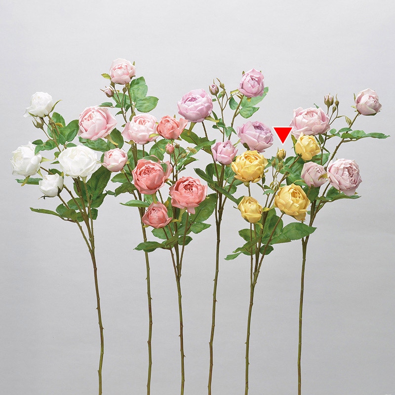 アスカ商会 造花 A-34402 ローズ×4 つぼみ×3 #010M マスタ-ド 1本(ご注文単位1本)【直送品】