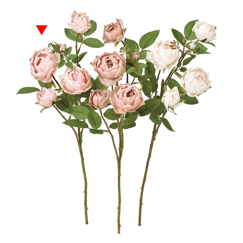 アスカ商会 造花 A-34401 ローズ×4 つぼみ×3 #003A アンティ-クピンク 1本(ご注文単位1本)【直送品】