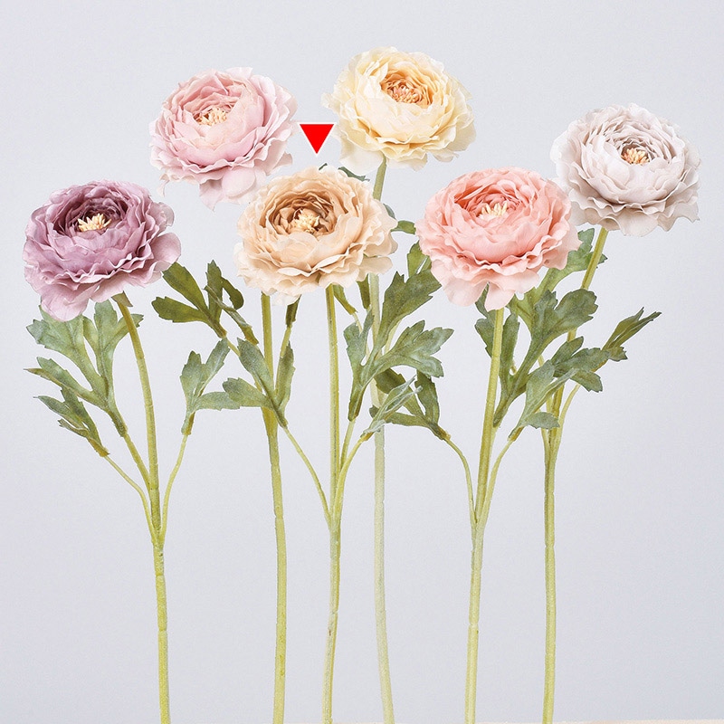 アスカ商会 造花 A-34397　ラナンキュラス #008A　ソフトベージュ 1本（ご注文単位1本）【直送品】