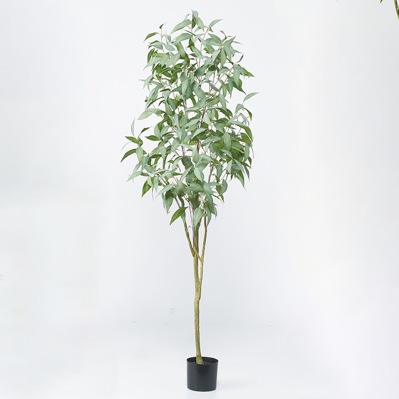 アスカ商会 造花・観葉植物 A-51040　ユーカリ #051A　グリ-ン　ポット付 1本（ご注文単位1本）【直送品】