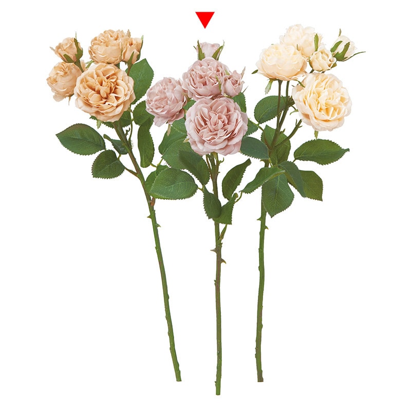 アスカ商会 造花 A-34411 ローズ×3 つぼみ×2 #003A アンティ-クピンク 1本(ご注文単位1本)【直送品】