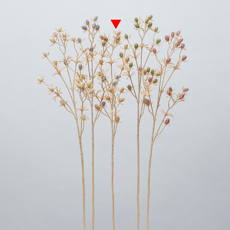 アスカ商会 造花 A-34414　エリンジウム×18 #028B　ライトブラウン 1本（ご注文単位1本）【直送品】