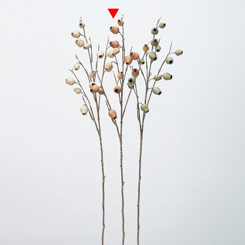 アスカ商会 造花・グリーン A-47954　ユーカリポッドスプレー #028B　ライトブラウン 1本（ご注文単位1本）【直送品】