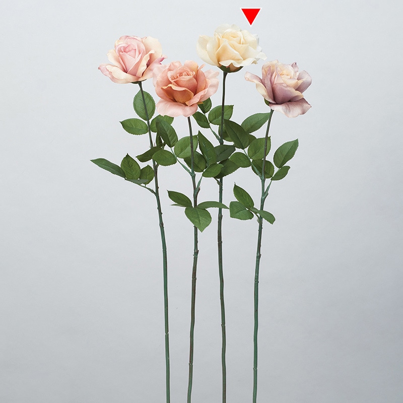 アスカ商会 造花 A-34421 ドライタッチローズ #008A ソフトベージュ 1本(ご注文単位1本)【直送品】