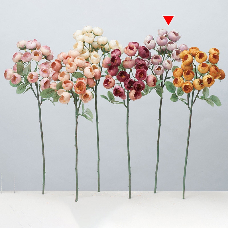 アスカ商会 造花 A-34422ドライタッチミニローズ #017 ライラック 1本(ご注文単位1本)【直送品】