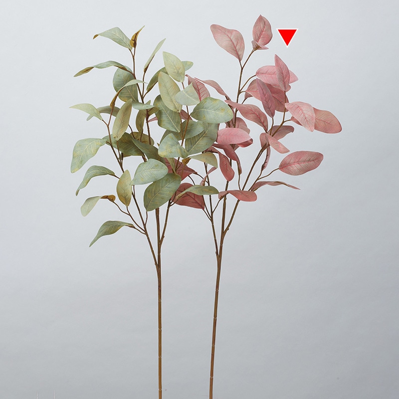 アスカ商会 造花・グリーン A-44018　ユーカリ #055R　モーブレッド 1本（ご注文単位1本）【直送品】