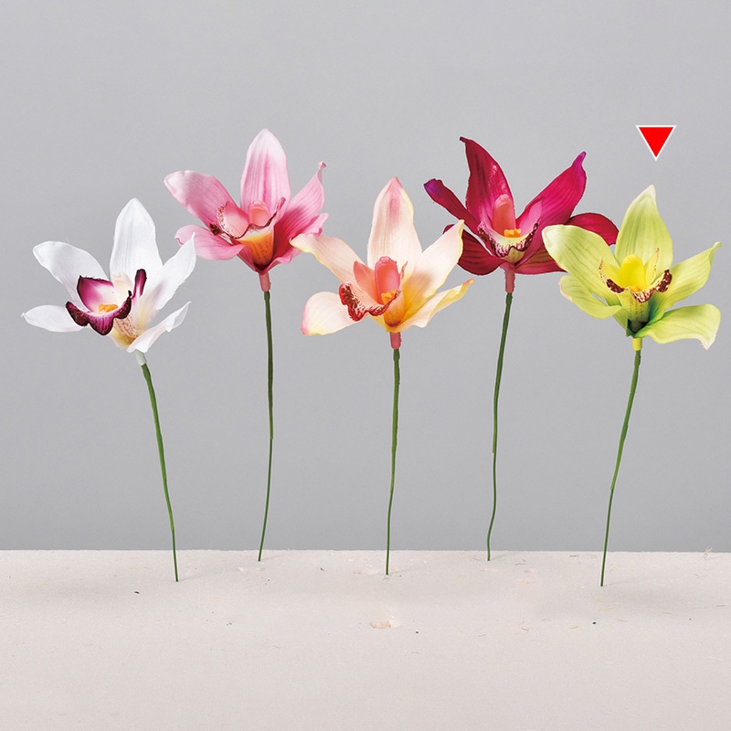 アスカ商会 造花 A-34423　シンビジューム #052B　ライトグリーン 1本（ご注文単位1本）【直送品】