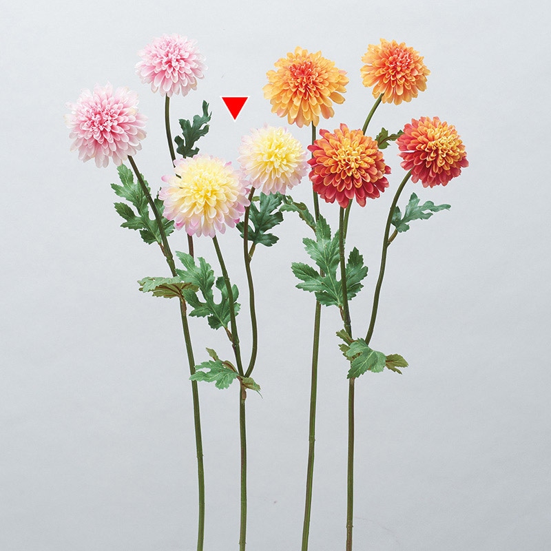 アスカ商会 造花 A-34445　ポンポンマムスプレー×2 #010P　イエローピンク 1本（ご注文単位1本）【直送品】