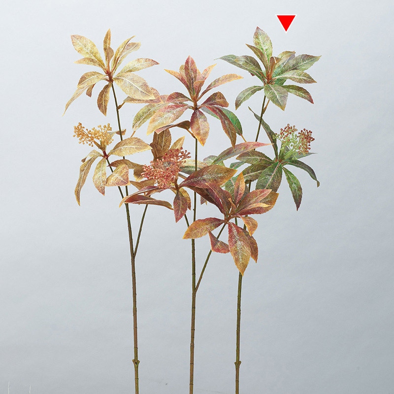 アスカ商会 造花・グリーン A-44044 リーフスプレー #054B オリーブブラウン 1本(ご注文単位1本)【直送品】