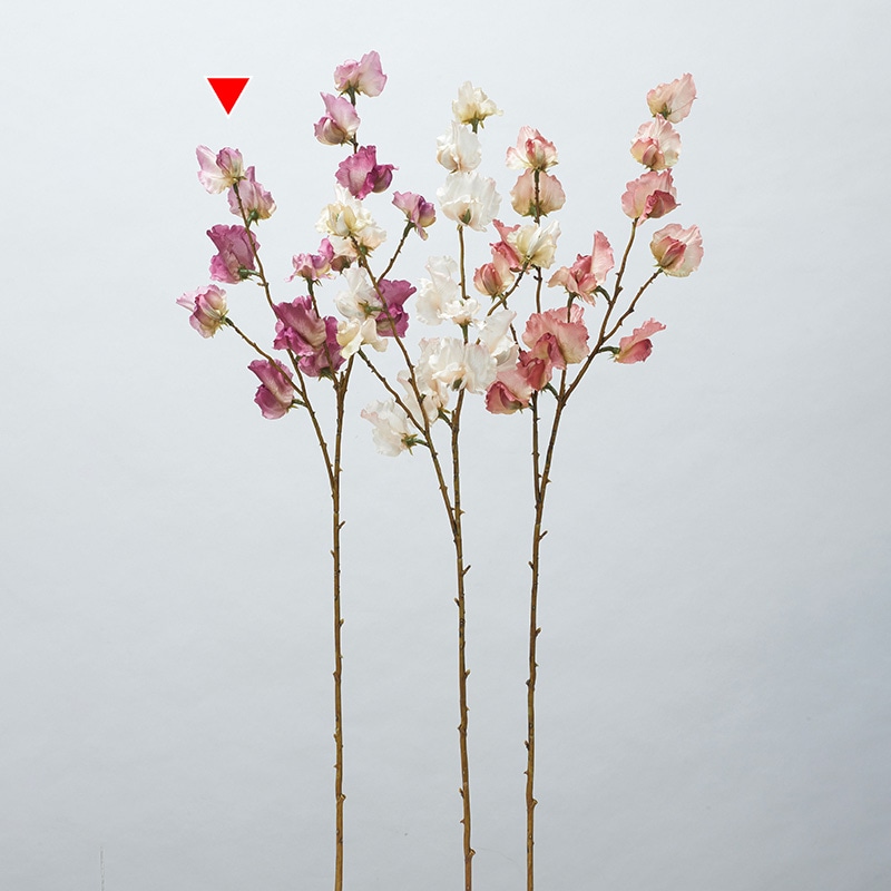 アスカ商会 造花 A-34442　スイトピー×15 #007　パープル 1本（ご注文単位1本）【直送品】