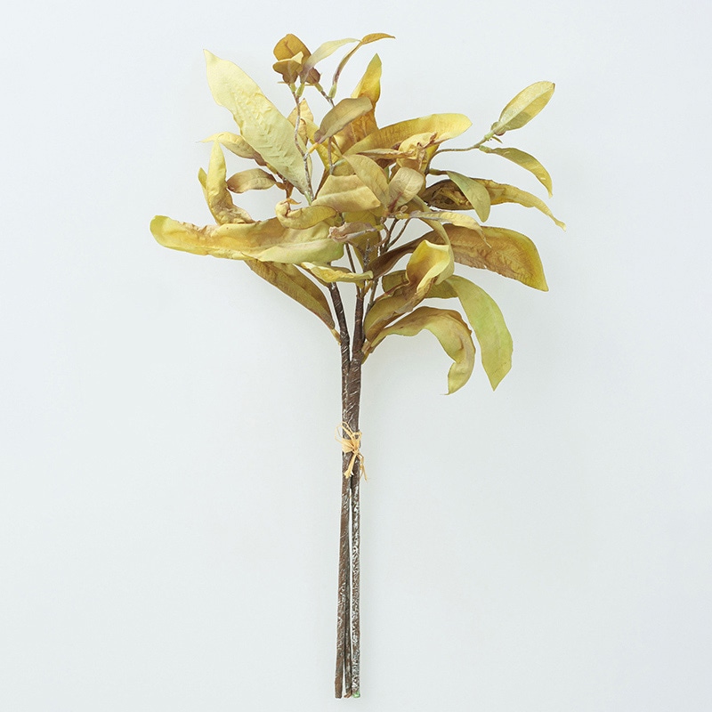 アスカ商会 造花・グリーン A-44029 リーフバンチ #053 グリーンイエロー 1束(ご注文単位1束)【直送品】