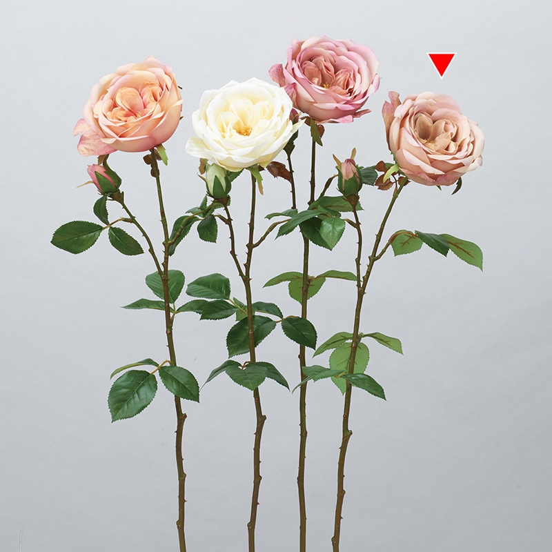 アスカ商会 造花 A-34459 ローズ×1 つぼみ×1 #055C クリームモーブ 1本(ご注文単位1本)【直送品】