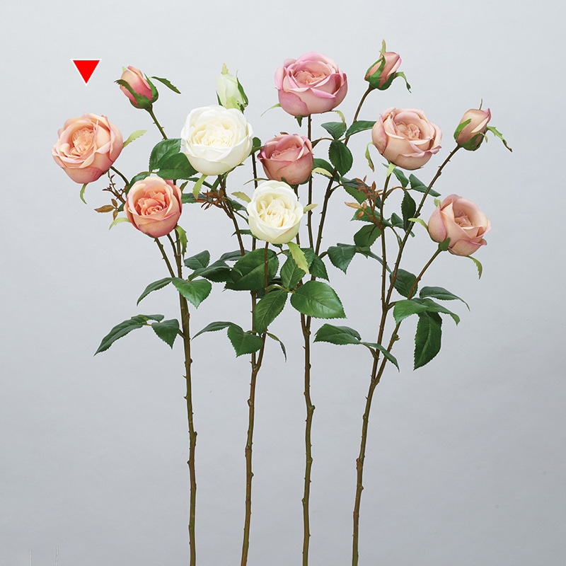 アスカ商会 造花 A-34460 ローズ×2 つぼみ×1 #004A アプリコット 1本(ご注文単位1本)【直送品】