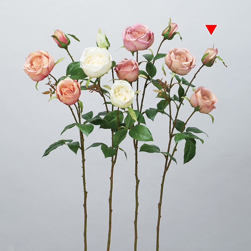 アスカ商会 造花 A-34460 ローズ×2 つぼみ×1 #055C クリームモーブ 1本(ご注文単位1本)【直送品】