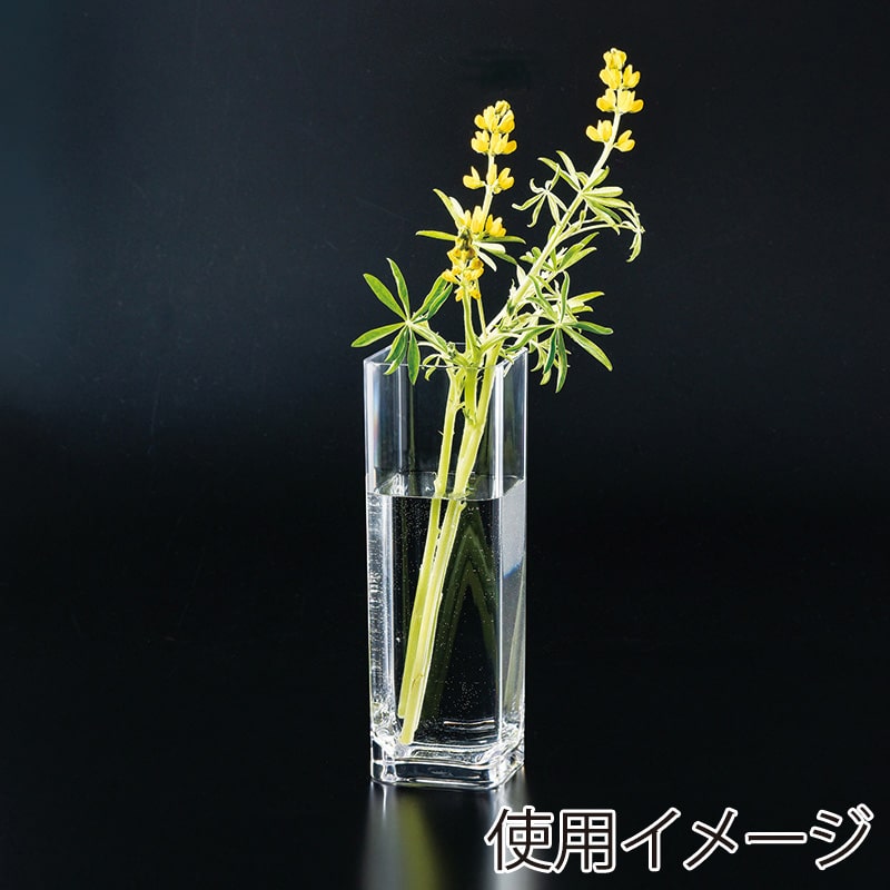 高岡健二商店 フラワーベース PC角柱 100×100×300 F-2391 1個（ご注文単位1個）【直送品】