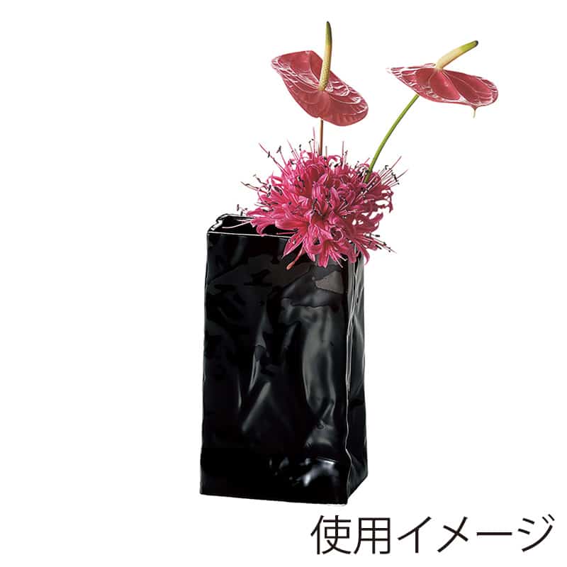 高岡健二商店 陶器 花瓶 130×80×220 クロ T-875 1個（ご注文単位1個）【直送品】