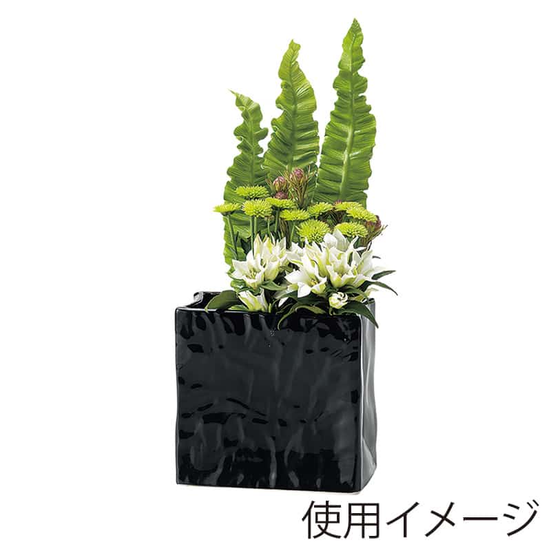 高岡健二商店 陶器 花瓶 170×95×165 クロ T-876 1個（ご注文単位1個）【直送品】