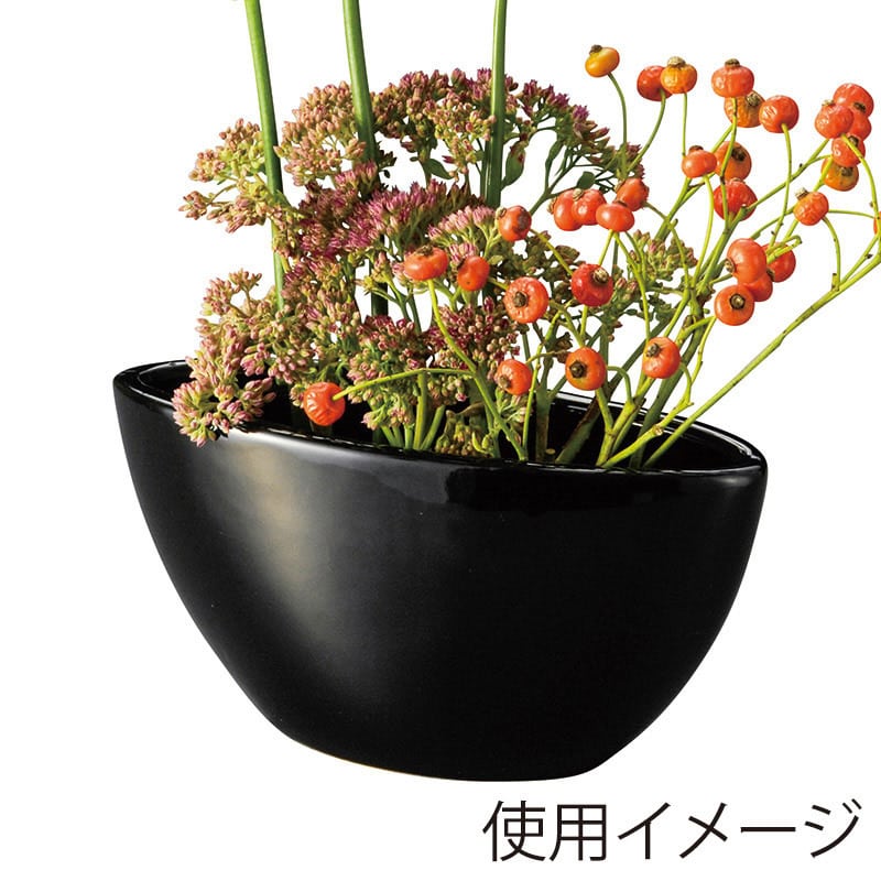 高岡健二商店 陶器 花瓶 230×80×115 ブラック T-1890 1個（ご注文単位1個）【直送品】