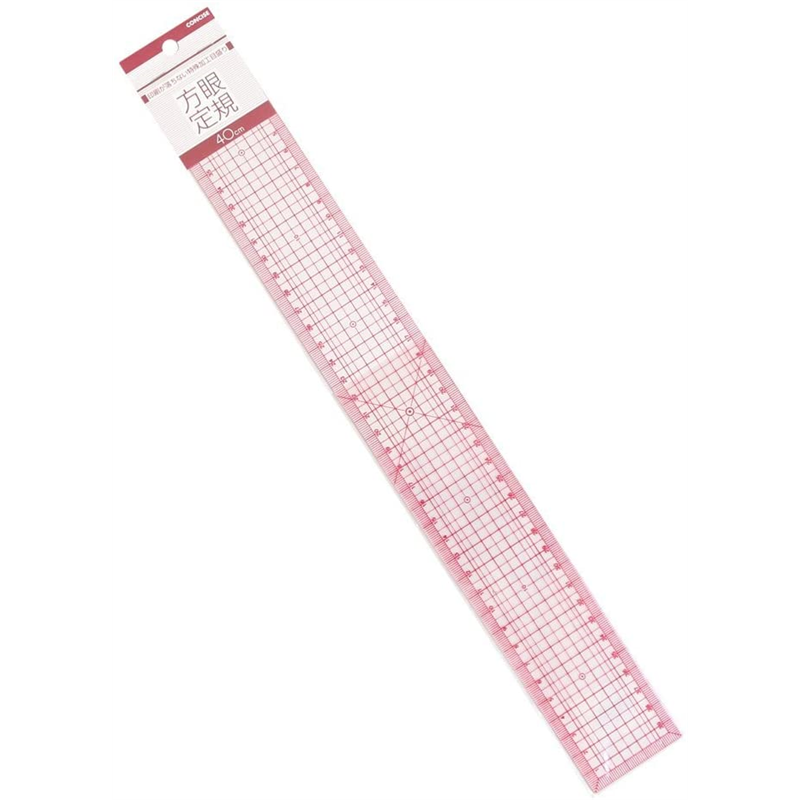 コンサイス 洋裁方眼定規 メモリ張合せ 40×5cm クリア CON11131 1本（ご注文単位1本）【直送品】