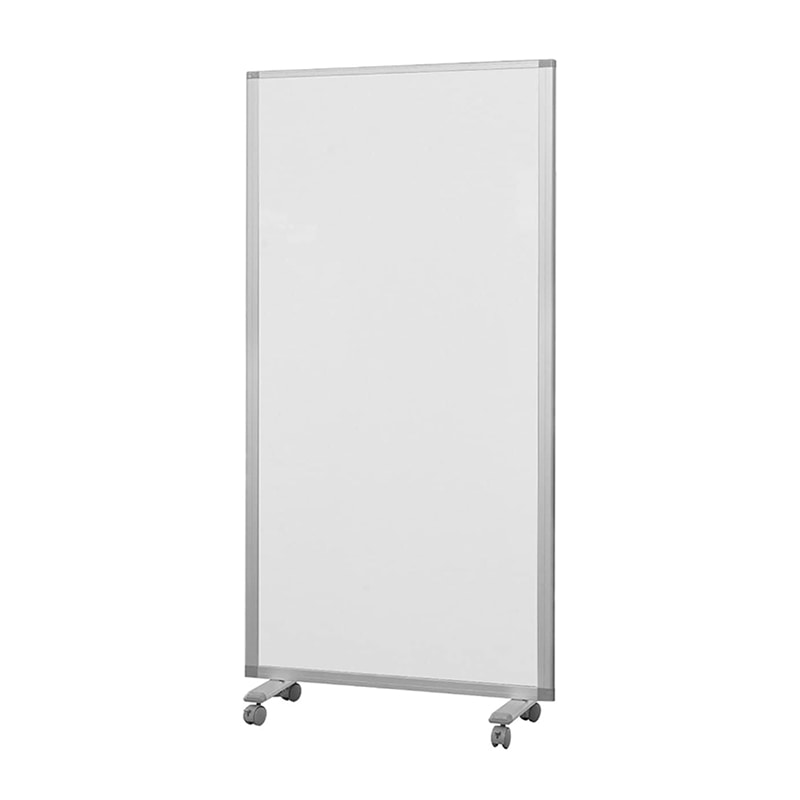 コマイ 1連パーテーション 強化プリント シルバーフレーム ホワイト 幅900×高さ1800mm JP1-1809BN-EEWW 1台（ご注文単位1台）【直送品】