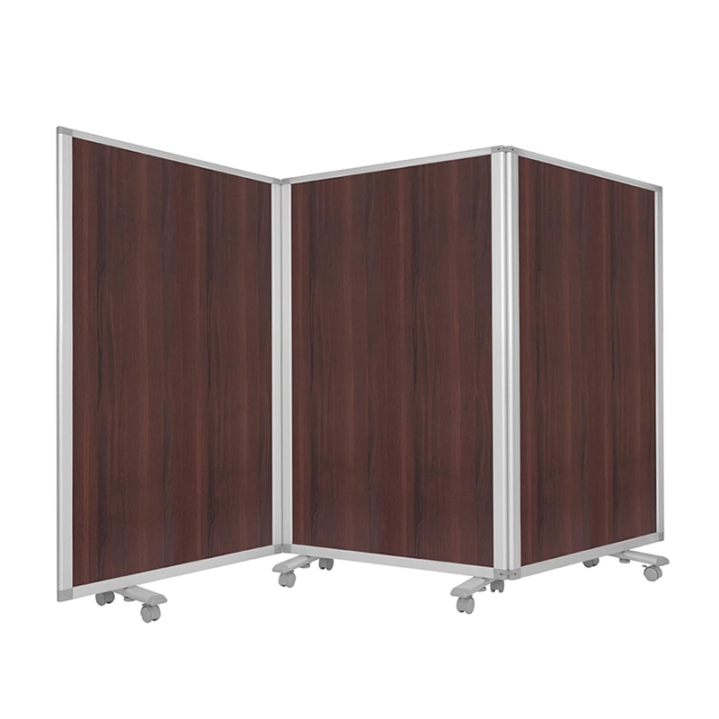 コマイ 3連スクリーン 木目調タイプ シルバーフレーム ダーク 幅2700×高さ1500mm TP3-1509BN-MMWW 1台（ご注文単位1台）【直送品】