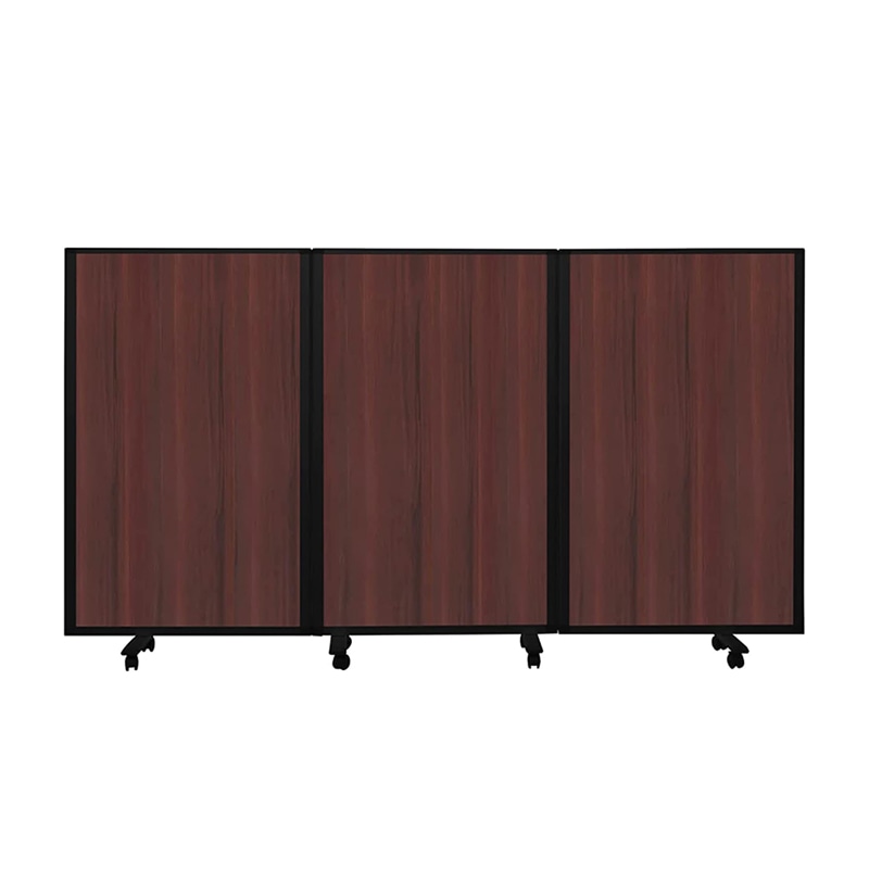 コマイ 3連スクリーン 木目調タイプ ブラックフレーム ダーク 幅2700×高さ1500mm TP3-1509BNB-MMWW 1台（ご注文単位1台）【直送品】