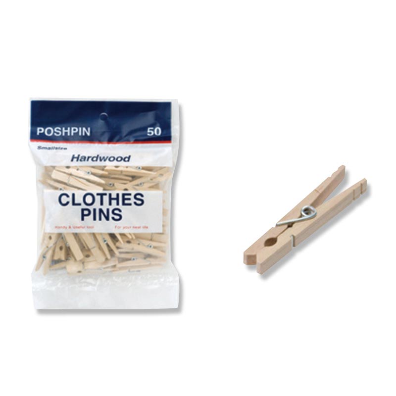 ポッシュリビング 木製クロスピン L　50個入り 840-50 1個（ご注文単位6個）【直送品】