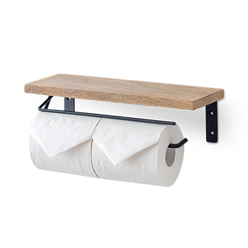 ポッシュリビング トイレットペーパーホルダー ダブル 41283 ブラック 1個(ご注文単位1個)【直送品】