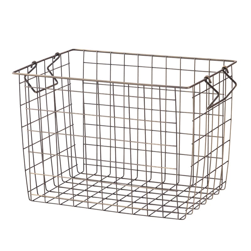 ポッシュリビング ワイヤーバスケット　スタッキングバスケット L 62827　アンティークゴールド 1個（ご注文単位1個）【直送品】