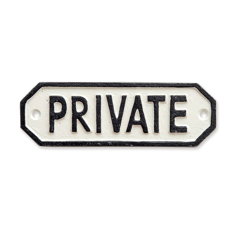 ポッシュリビング サインプレート PRIVATE 63583　ホワイト 1個（ご注文単位1個）【直送品】