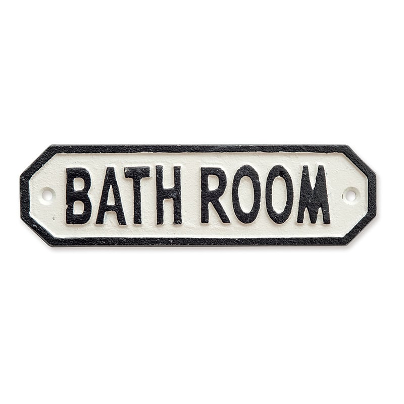 ポッシュリビング サインプレート BATH ROOM 63585 ホワイト 1個(ご注文単位1個)【直送品】