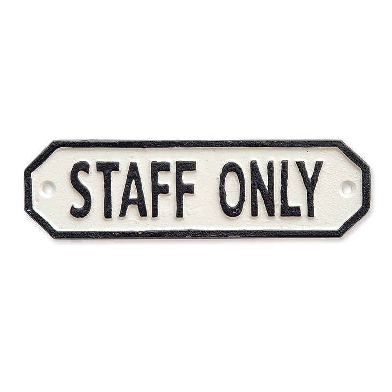 ポッシュリビング サインプレート STAFF ONLY 63587 ホワイト 1個(ご注文単位1個)【直送品】