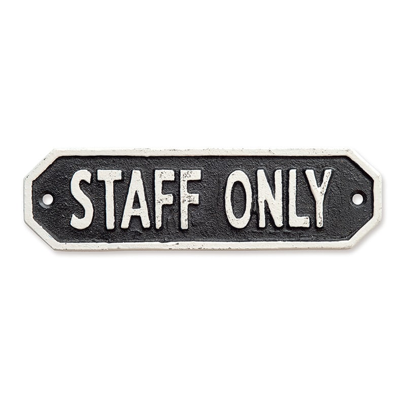 ポッシュリビング サインプレート STAFF ONLY 63588 ブラック 1個(ご注文単位1個)【直送品】
