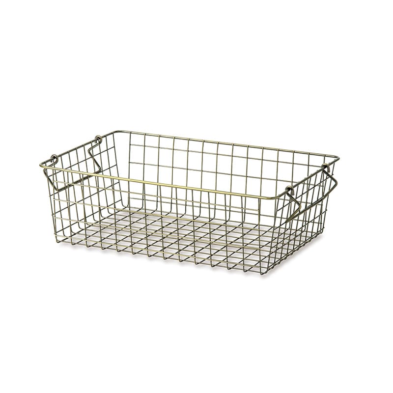 ポッシュリビング ワイヤーバスケット　スタッキングバスケット  63673　アンティークゴールド 1個（ご注文単位1個）【直送品】