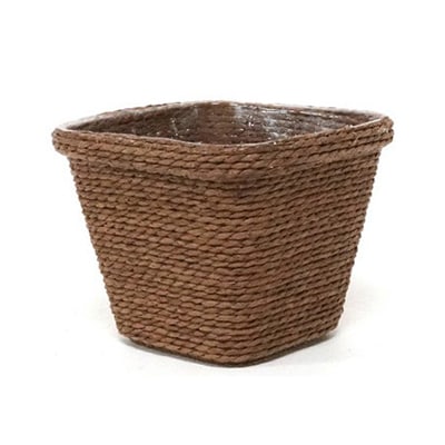 ペーパーロープポット 茶 アレンジ D2.5角 BC-10204 1個（ご注文単位10個）【直送品】