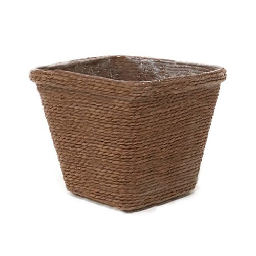 ペーパーロープポット 茶 アレンジ D3角 BC-10205 1個（ご注文単位10個）【直送品】