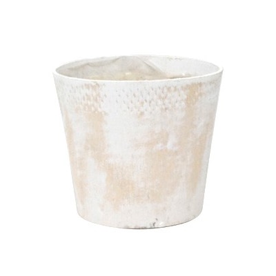 アンティーク風ウッド 白 D2 丸 BC-12174 1個（ご注文単位10個）【直送品】