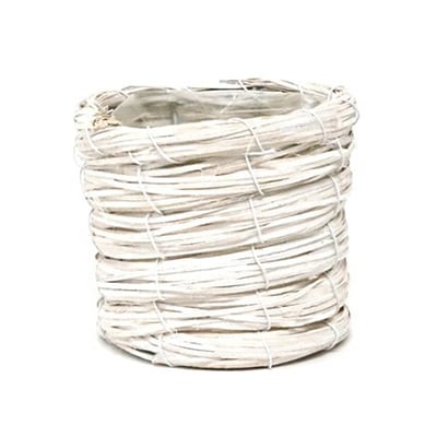 ウッドコイルSTバスケット ホワイト ミニ ポリ付 BCR-12222 1個（ご注文単位10個）【直送品】