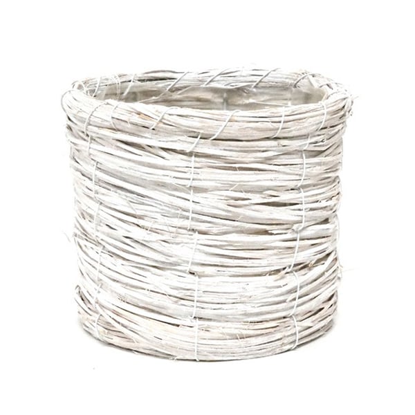 ウッドコイルSTバスケット ホワイト D4 丸 ポリ付 BCR-12224 1個（ご注文単位5個）【直送品】