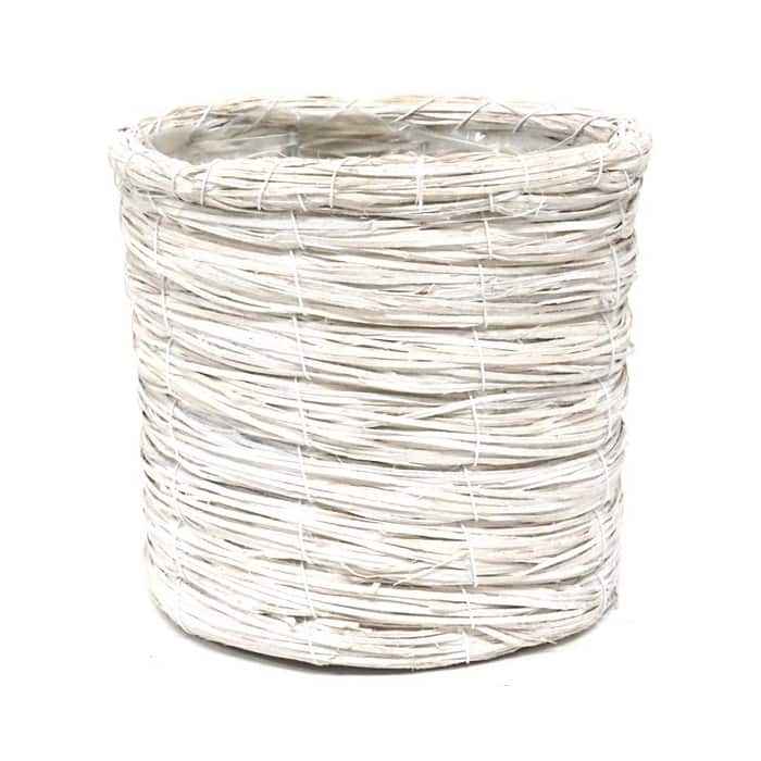 ウッドコイルSTバスケット ホワイト D5 丸 ポリ付 BCR-12225 1個（ご注文単位1個）【直送品】