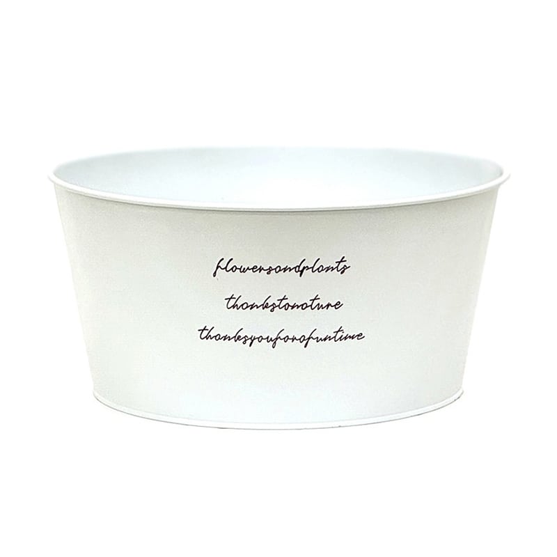 ブリキ 寄せ鉢 L 白 HL付 HC-12983 1個（ご注文単位5個）【直送品】