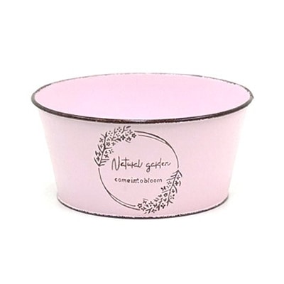 ブリキエンボス 寄せ鉢 S ピンク HL付 HC-13125 1個（ご注文単位5個）【直送品】