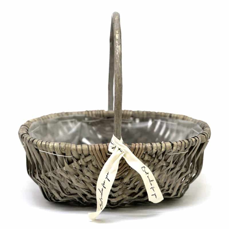 柳グレー 手付き L リボン付 BCR-13180 1個（ご注文単位1個）【直送品】